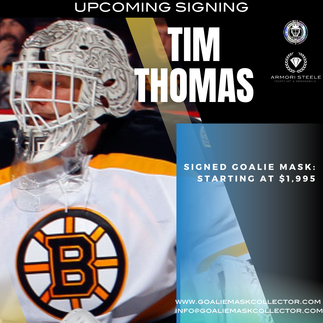 Upcoming Signing: Tim Thomas Signed Goalie Mask Signature Edition Autographed Painted on Sportmask Shell-COMPLETE
