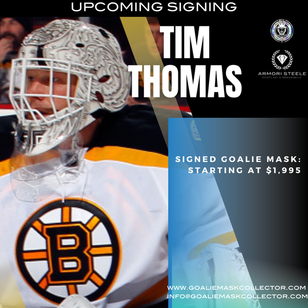 Upcoming Signing: Tim Thomas Signed Goalie Mask Signature Edition Autographed