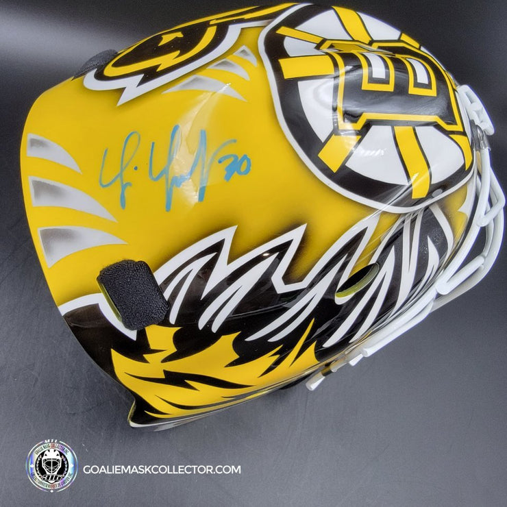 Tim Thomas MAGE Goalie Mask Boston 2009 Vezina Yellow Bear Signature Edition Painted on Sportmask Shell