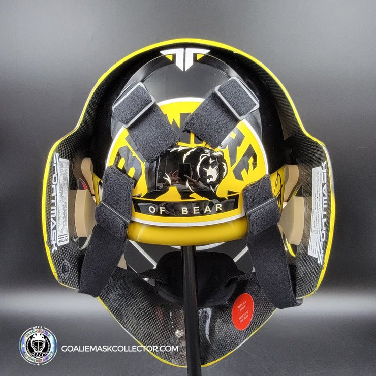 Tim Thomas MAGE Goalie Mask Boston 2009 Vezina Yellow Bear Signature Edition Painted on Sportmask Shell