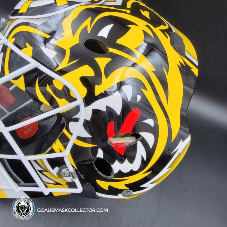Tim Thomas MAGE Goalie Mask Boston 2009 Vezina Yellow Bear Signature Edition Painted on Sportmask Shell