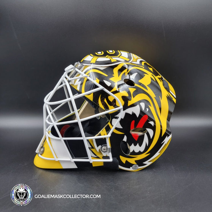 Tim Thomas MAGE Goalie Mask Boston 2009 Vezina Yellow Bear Signature Edition Painted on Sportmask Shell