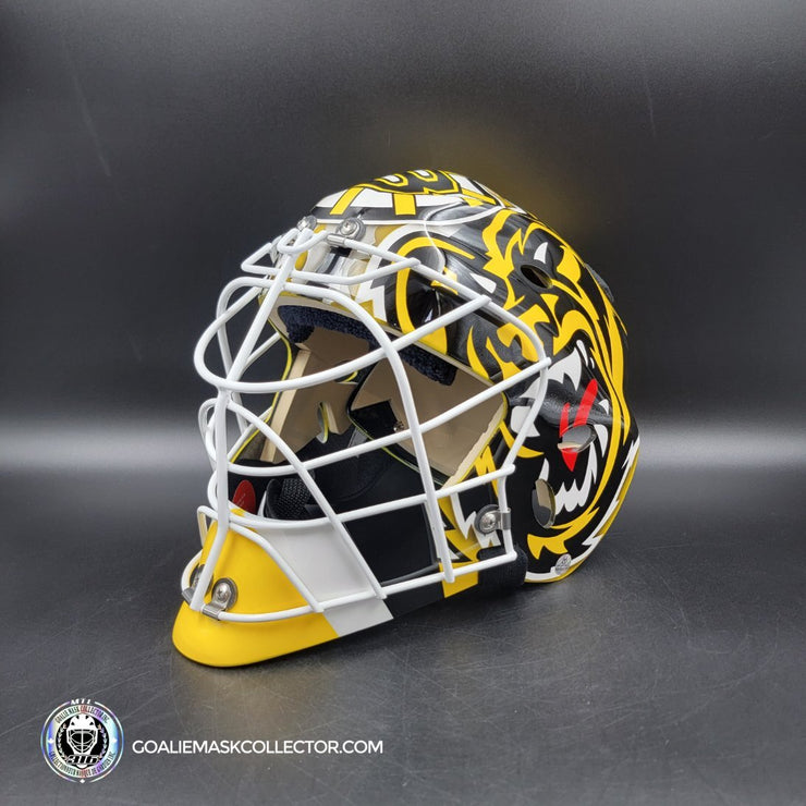 Tim Thomas MAGE Goalie Mask Boston 2009 Vezina Yellow Bear Signature Edition Painted on Sportmask Shell
