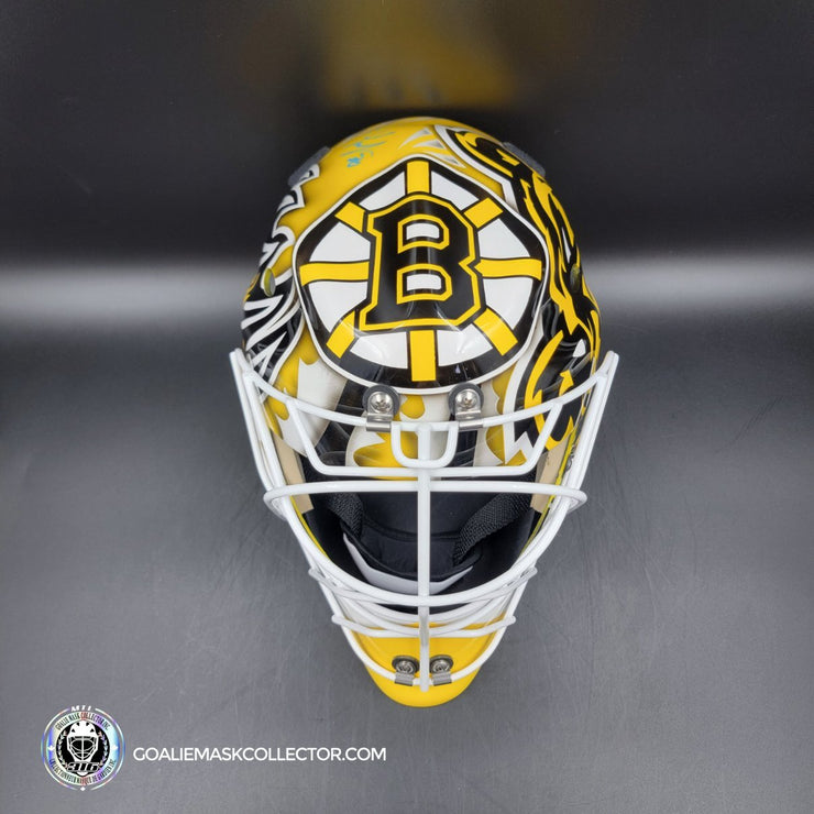 Tim Thomas MAGE Goalie Mask Boston 2009 Vezina Yellow Bear Signature Edition Painted on Sportmask Shell