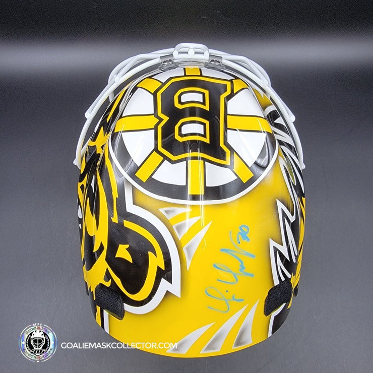 Tim Thomas MAGE Goalie Mask Boston 2009 Vezina Yellow Bear Signature Edition Painted on Sportmask Shell