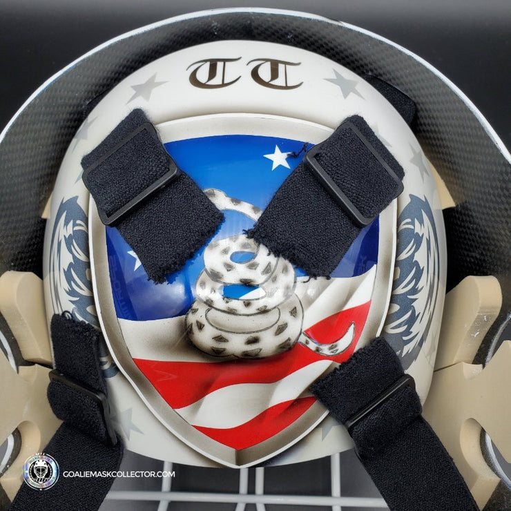 Tim Thomas Unsigned Goalie Mask Boston 2011 Cup Painted on MAGE Sportmask Shell Tribute