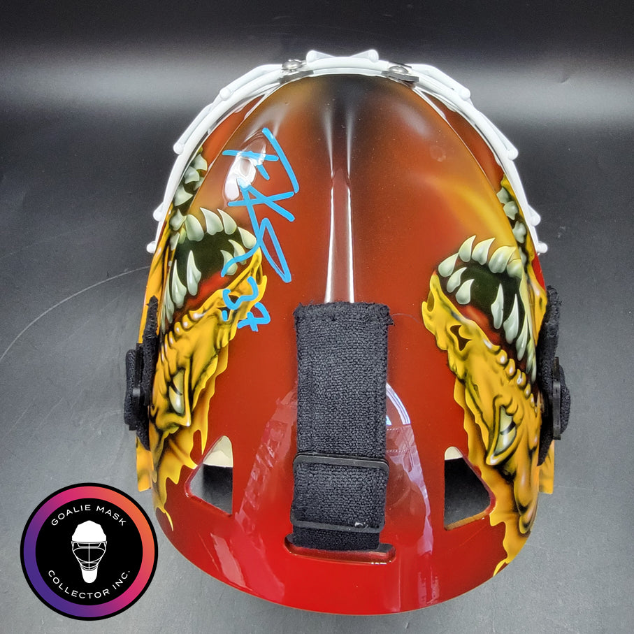 custom motorcycle helmets calgary Trevor Kidd Signed Goalie Mask Calgary V2 Signature Edition Autographe – Goalie Mask Collector