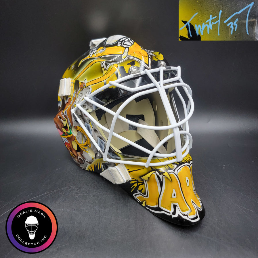 Tristan Jarry Signed Goalie Mask 2022-23 Pittsburgh Tom & Jerry Signature Edition Autographed