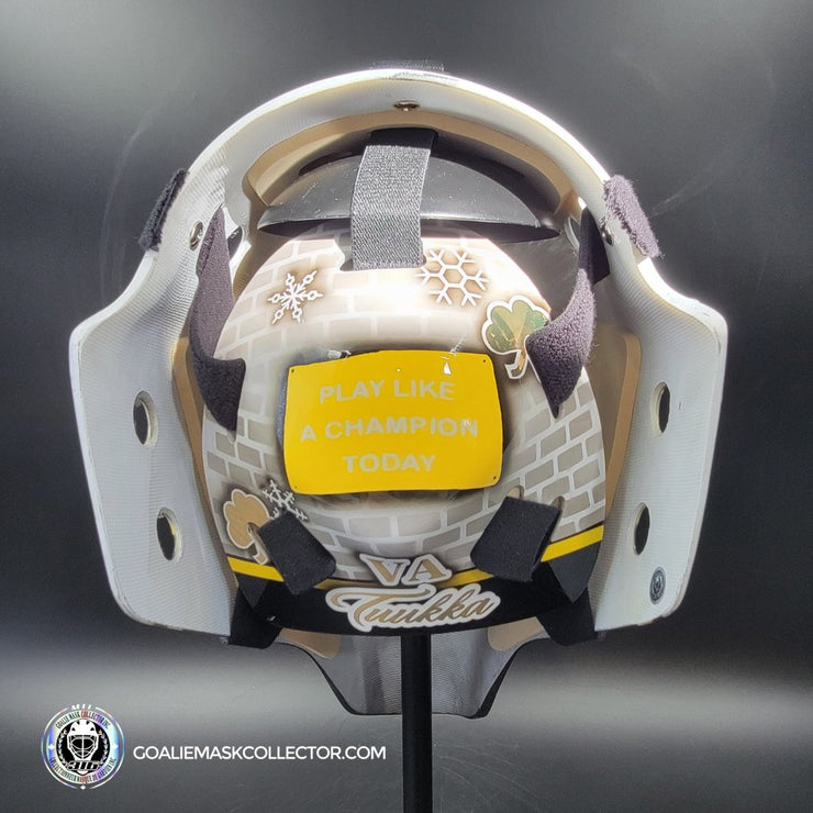 Tuukka Rask Signed Goalie Mask 2019 Winter Classic Boston Fighting Irish Notre Dame Signature Edition