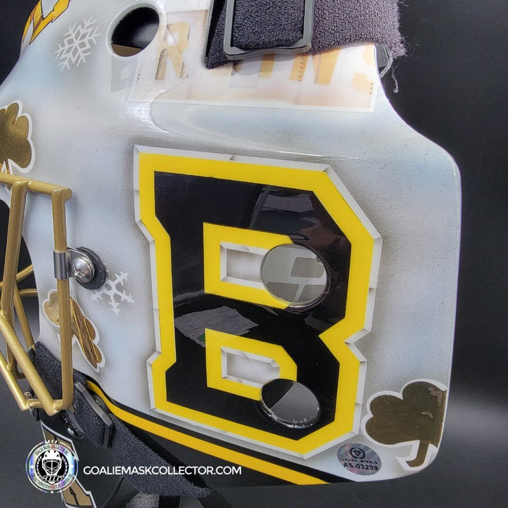 Tuukka Rask Signed Goalie Mask 2019 Winter Classic Boston Fighting Irish Notre Dame Signature Edition