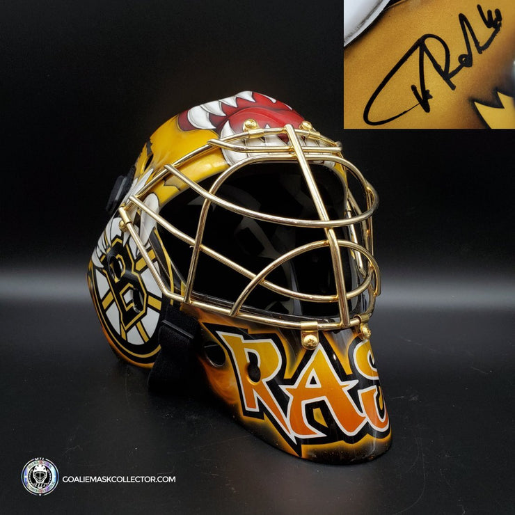 Tuukka Rask Signed Goalie Mask Boston Signature Edition Autographed Tribute + Standard Gold Powder Coated Grill