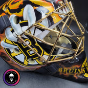 Tuukka Rask Signed Goalie Mask Boston Custom Grim Reaper Chin Tribute Signature Edition