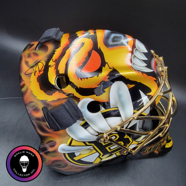Tuukka Rask Signed Goalie Mask Boston Custom Grim Reaper Chin Tribute Signature Edition