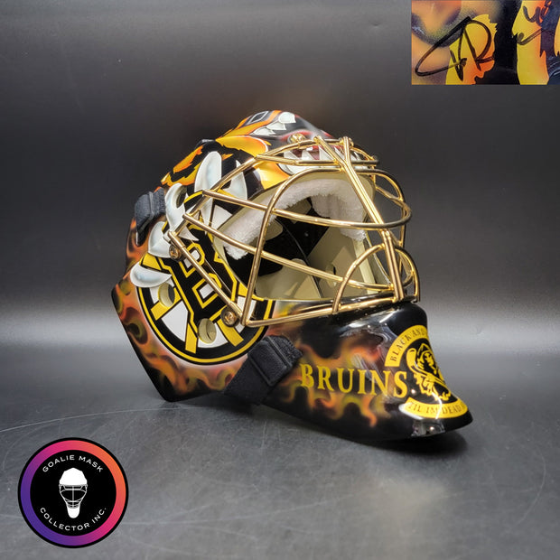 Tuukka Rask Signed Goalie Mask Boston Custom Grim Reaper Chin Tribute Signature Edition