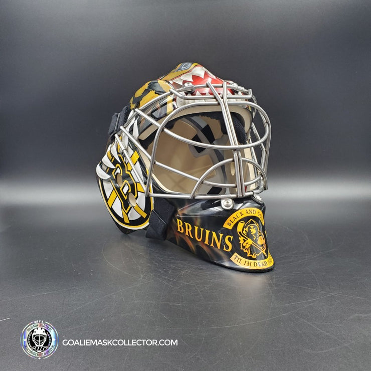 Tuukka Rask Unsigned Goalie Mask Boston Custom Grim Reaper Chin Tribute