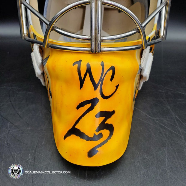 "Ullmark & Swayman Tandem" Signed Goalie Mask 2022-2023 Boston Winter Classic Tribute Signed by ULLMARK ONLY Signature Edition Autographed