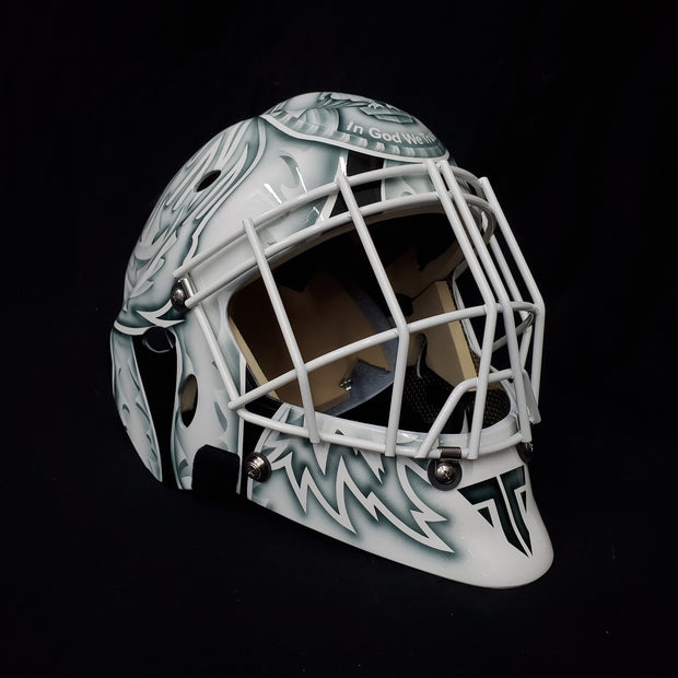 Tim Thomas MAGE Unsigned Goalie Mask Sportmask Shell + Includes Custom Artwork Boston Painted on Sportmask Shell