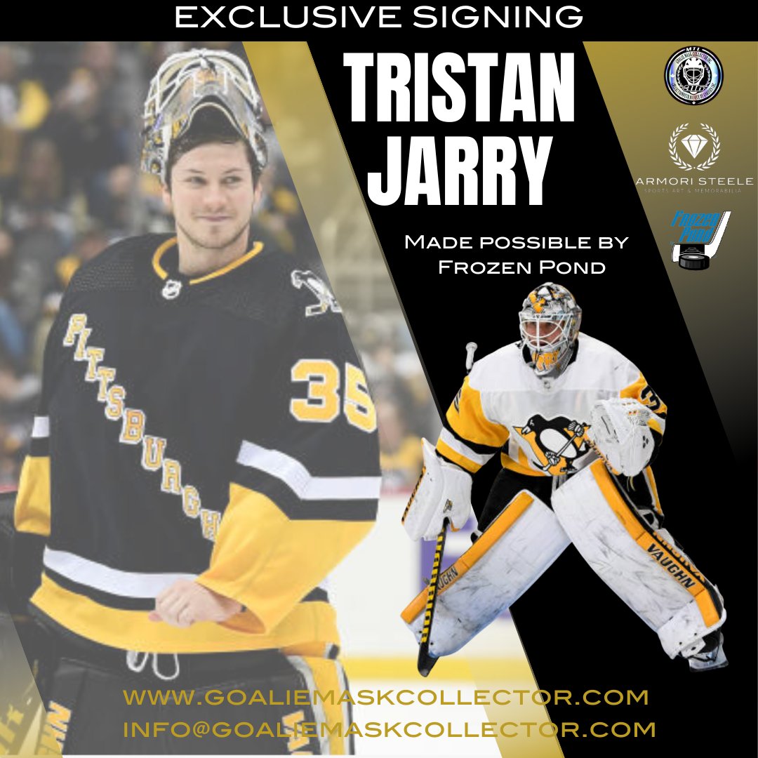 Masque De Gardien Tristan Jarry (Pittsburgh Penguins) – Signé / Dédicace + COA