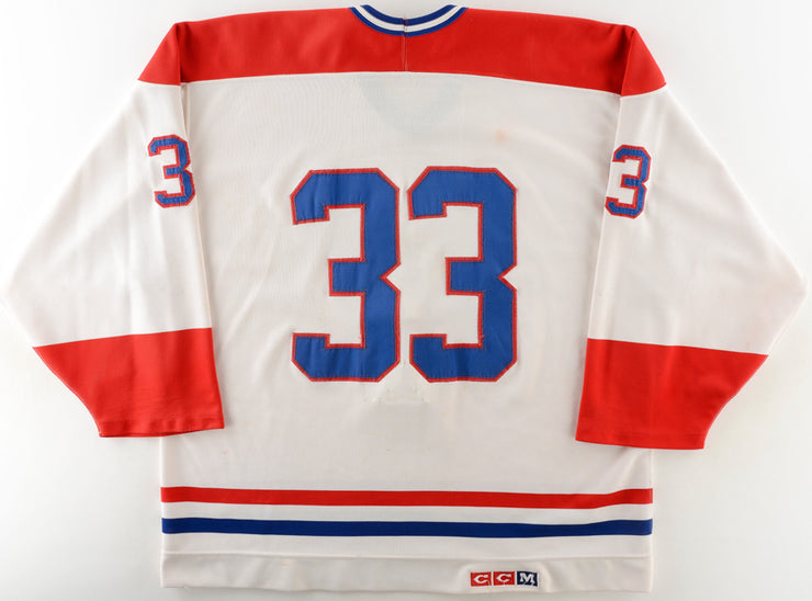 Patrick Roy Game Worn Jersey Montreal Canadiens White Circa 1988-89 Vezina Trophy 1st Team All Star Photo Matched - SOLD