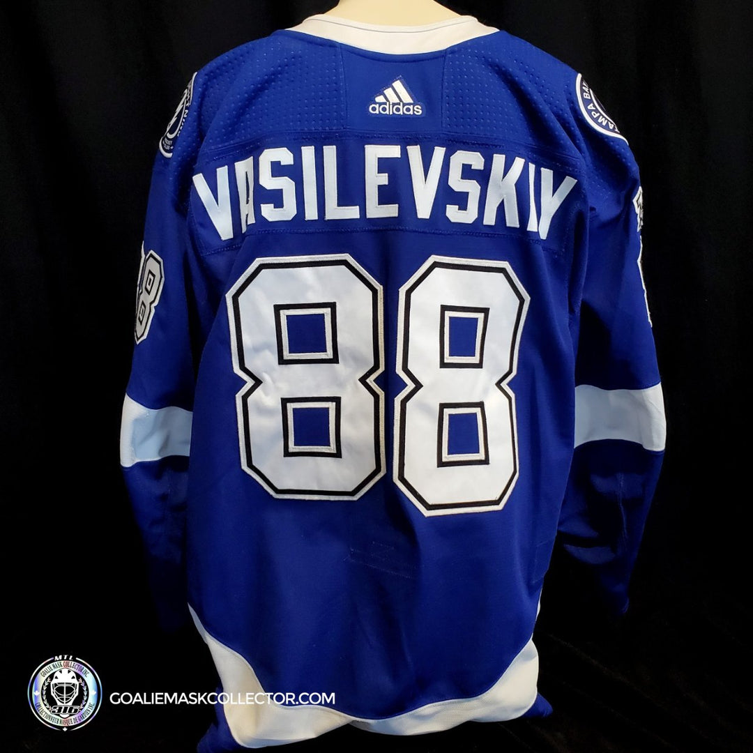 Andrei Vasilevskiy Game Worn Jersey 2017 18 Tampa Bay Lightning. Goalie Mask Collector.