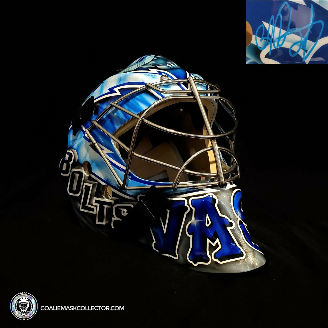 Andrei Vasilevskiy Signed Goalie Mask Tampa Bay 2014 2015 Signature Edition. Goalie Mask Collector.