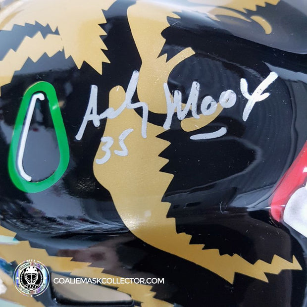 Andy Moog Signed Goalie Mask Dallas Golden Bear V1 Signature Edition