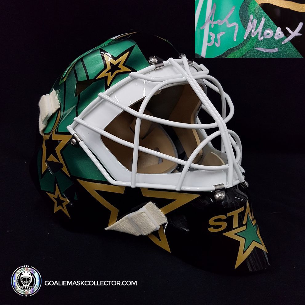 Andy Moog Signed Goalie Mask Dallas "Star of Texas" V2 Signature Edition