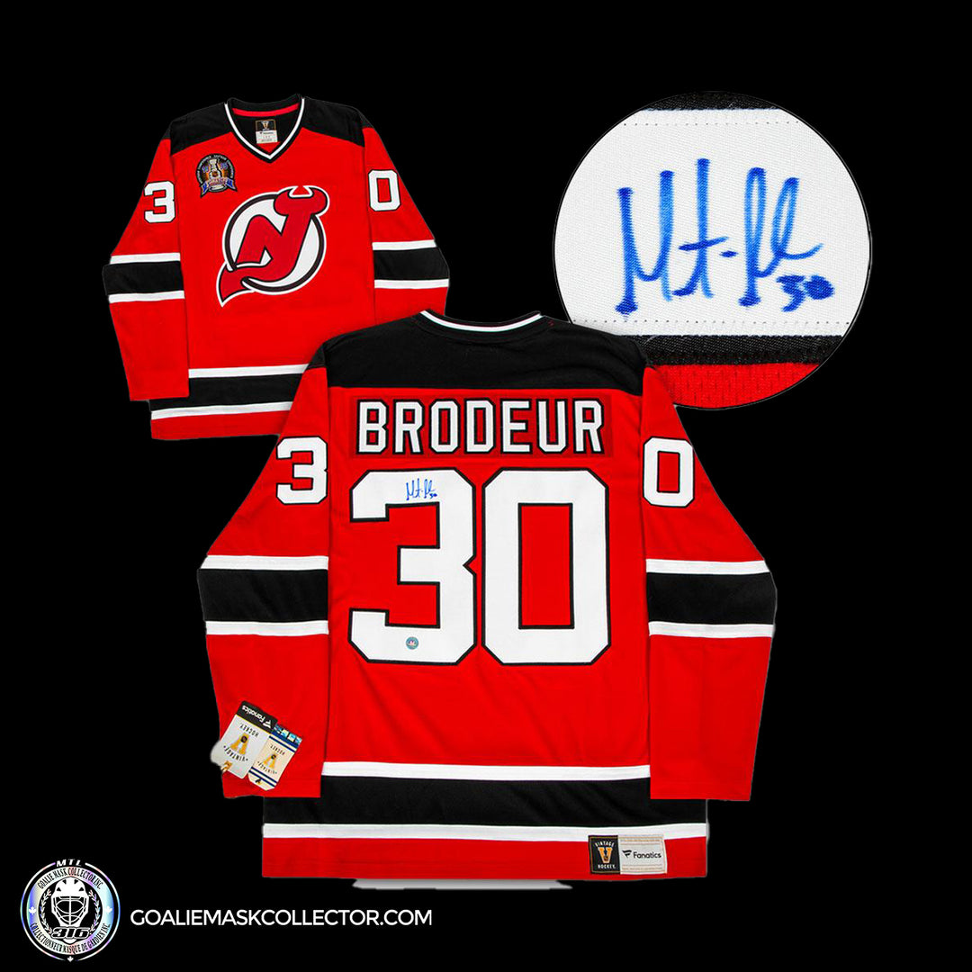 Martin Brodeur New Jersey Devils Signed 1995 Stanley Cup Fanatics Vintage Jersey. Goalie Mask Collector.