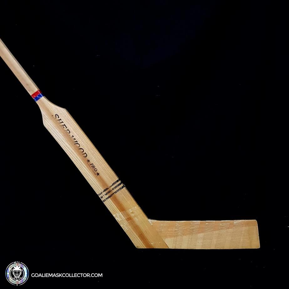 Old School 1950s Sherwood Pro Old Goalie Stick Game Ready Stick. Goalie Mask Collector.