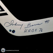 Johnny Bower Signed Game Ready Stick Tribute White Toronto Maple Leafs