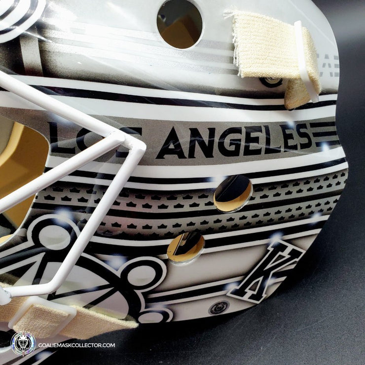 Cal Petersen Goalie Mask Unsigned Los Angeles V1 White