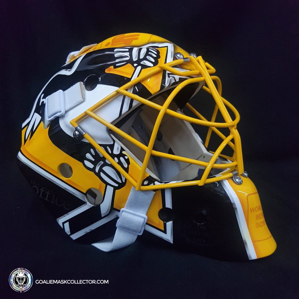 Casey Desmith Unsigned Goalie Mask Pittsburgh "The Office" Tribute