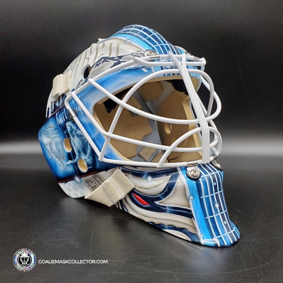 Chris Driedger Unsigned Goalie Mask Seattle Grunge Kurt Cobain & Eddie Vedder Tribute