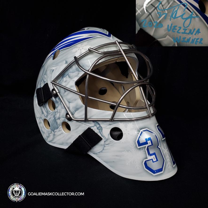 Connor Hellebuyck Signed Goalie Mask 2019 20 Vezina Winnipeg Signature Edition. Goalie Mask Collector.