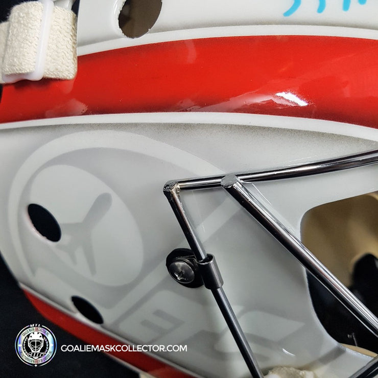 Connor Hellebuyck Signed Goalie Mask Winnipeg 2016 Heritage Dark Blue Signature Edition
