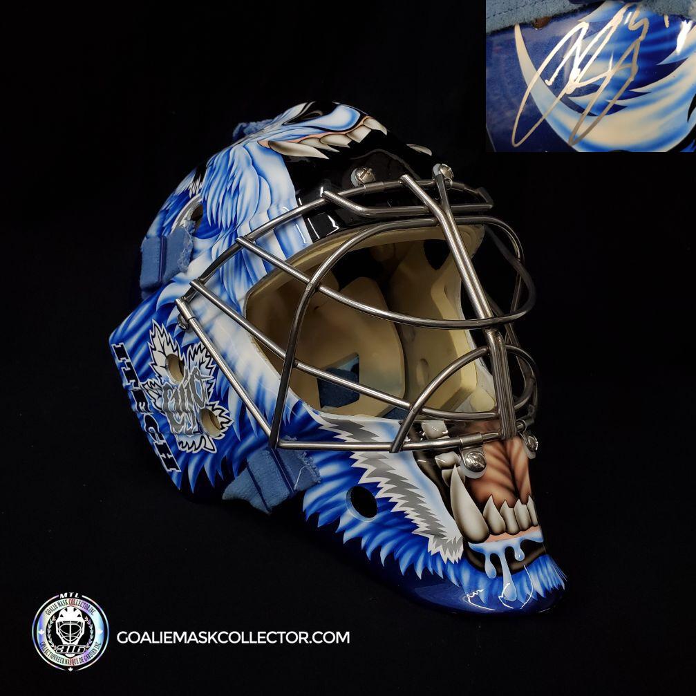 Curtis Joseph PRO "ICE READY" Goalie Mask "Toronto Maple Leafs Signed Itech Wright Shell Painted By Frank Cipra - SOLD