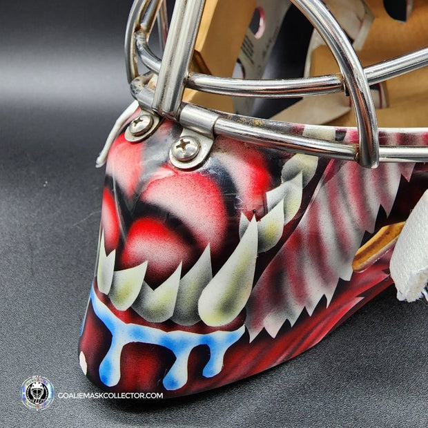 Curtis Joseph Goalie Mask Practice Worn 2002 Olympics Team Canada Pros Choice Bauer Dom Malerba Shell Painted by Ron Slater