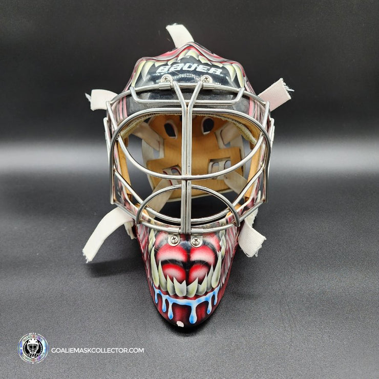 Curtis Joseph Goalie Mask Practice Worn 2002 Olympics Team Canada Pros Choice Bauer Dom Malerba Shell Painted by Ron Slater AS-01803 - SOLD