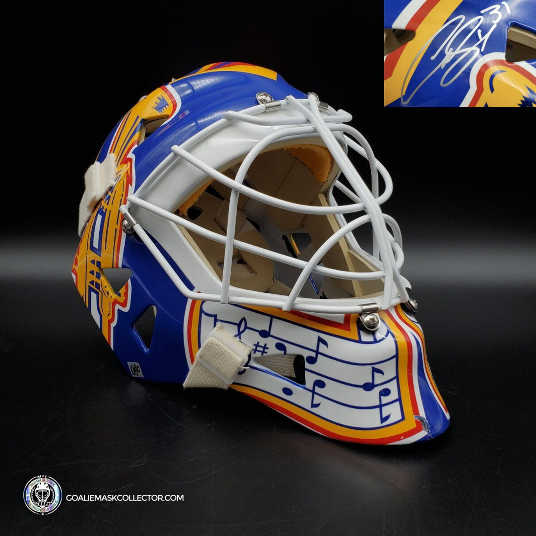 Curtis Joseph PRO "ICE READY" Goalie Mask Frank Cipra Painted St-Louis Blues Eddy Shell -SOLD
