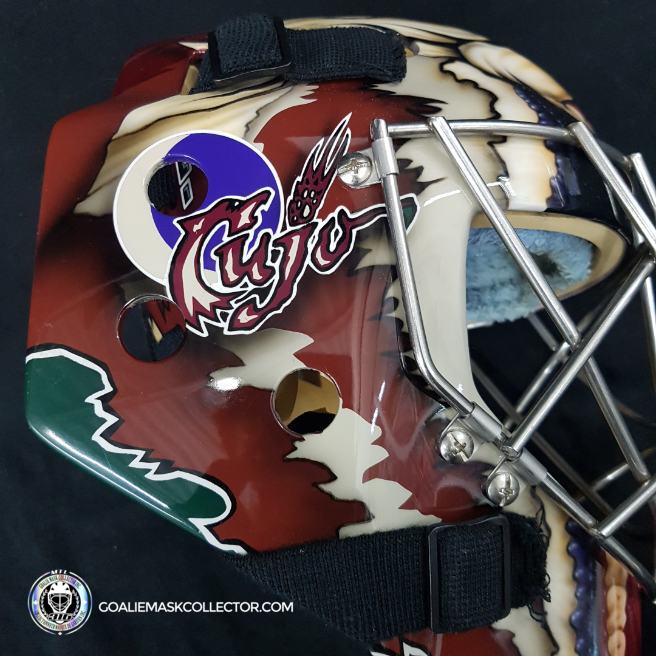 Curtis Joseph Practice Worn Game Issued Goalie Mask Coyotes Phoenix 2005-2007 Reebok - SOLD