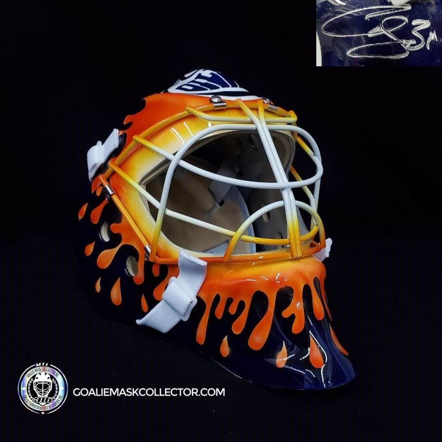 Curtis "CUJO" Joseph Signed Goalie Mask Edmonton Splash Signature Edition. Goalie Mask Collector.