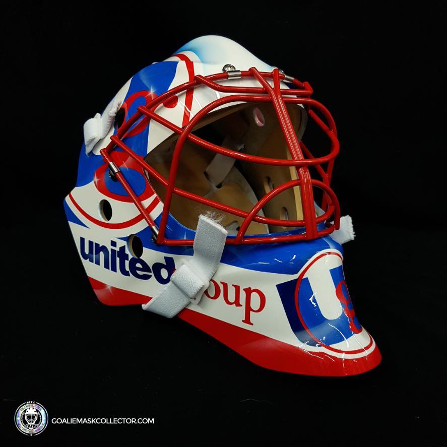 Custom Painted Goalie Mask: Corporate Company Goalie Mask