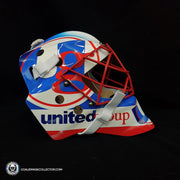 Custom Painted Goalie Mask: Corporate Company Goalie Mask