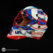 Custom Painted Goalie Mask: Corporate Company Goalie Mask