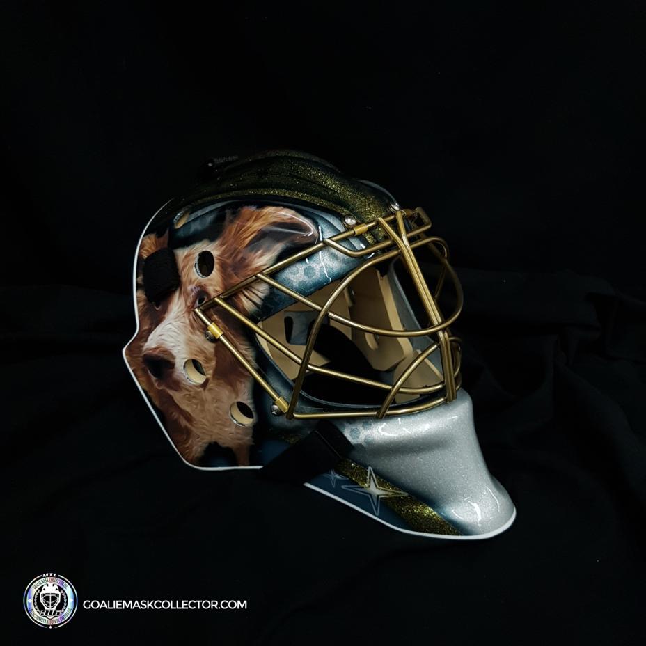 Custom Painted Goalie Mask: Fur Babies Dogs