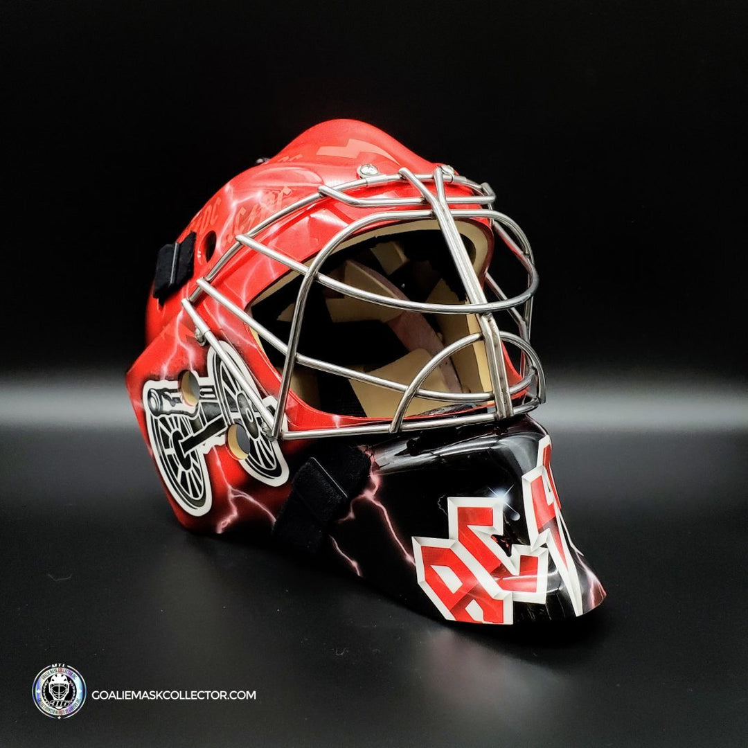 Custom Painted Goalie Mask: AC/DC Tribute