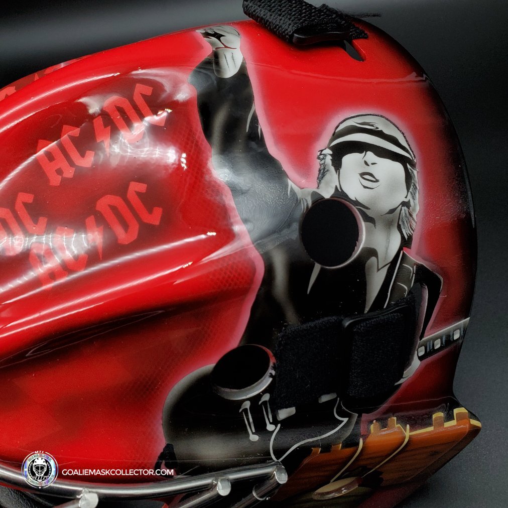 Custom Painted Goalie Mask: AC/DC Tribute – Goalie Mask Collector