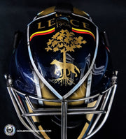 Custom Painted Goalie Mask: Canada x Italy Family Crest