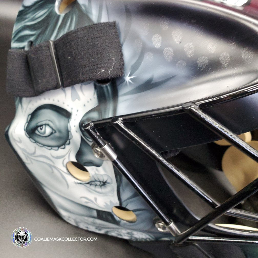 Custom Painted Goalie Mask: Dia de los Muertos