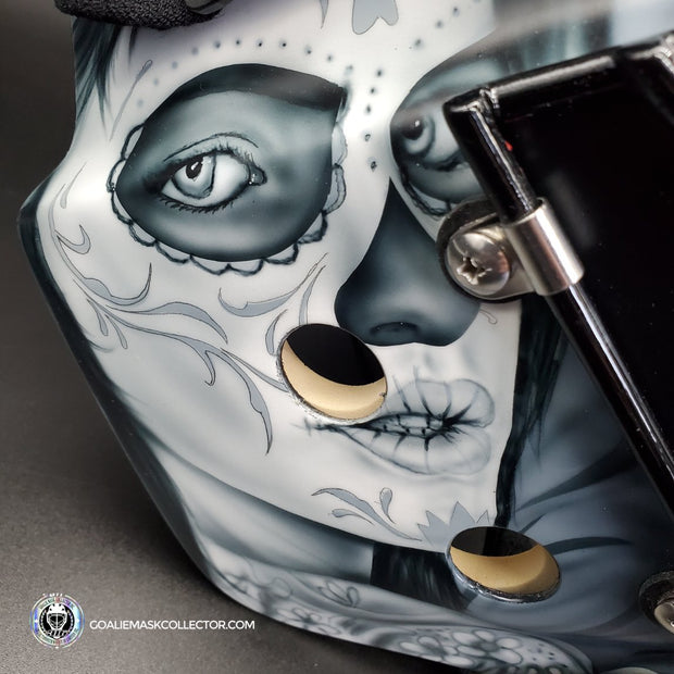 Custom Painted Goalie Mask: Dia de los Muertos - Day of The Dead V1